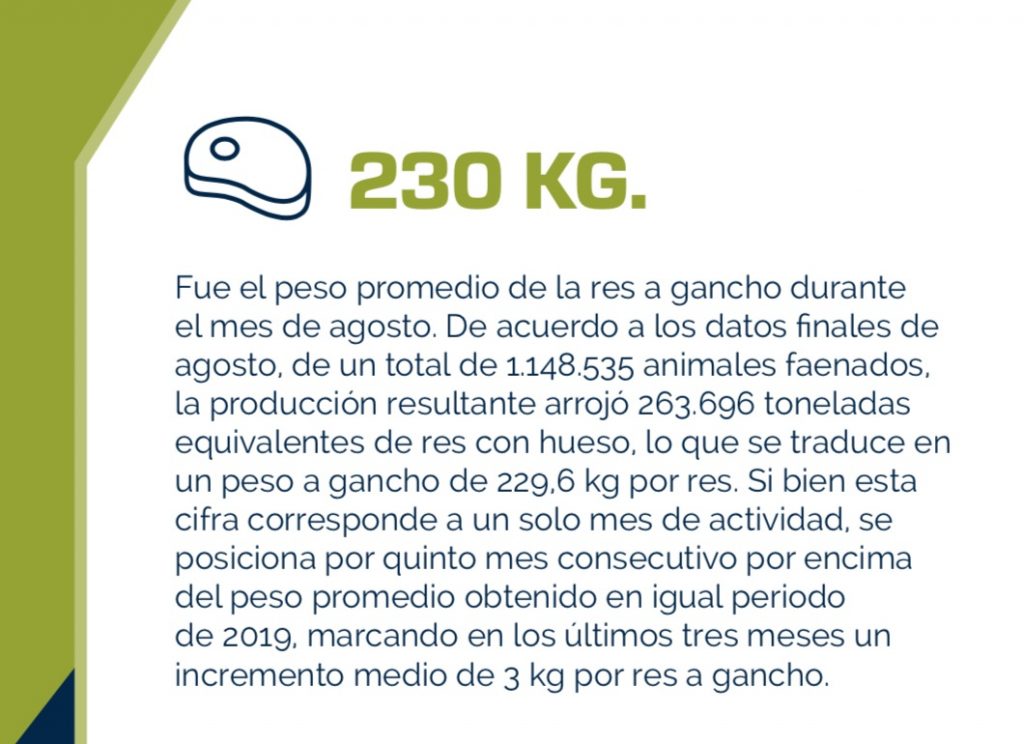 peso promedio faena ganaderia argentina 2020